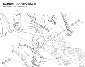 SCREW, TAPPING 5X9.5 77440081A diagram position