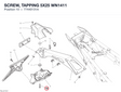 SCREW, TAPPING 5X25 WN1411 77440131A diagram position