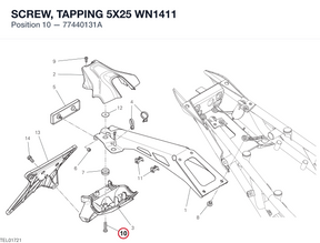 SCREW, TAPPING 5X25 WN1411 77440131A diagram position