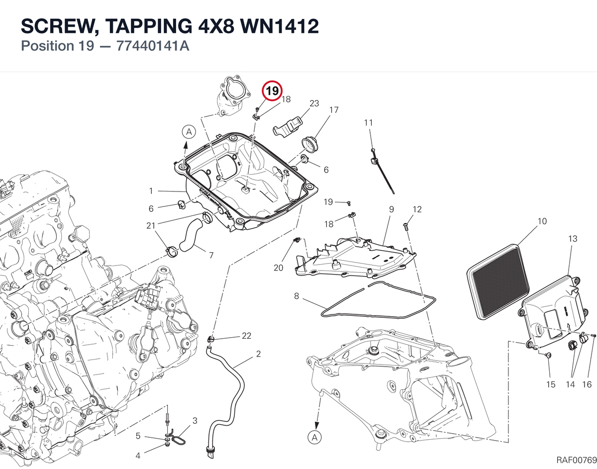 SCREW, TAPPING 4X8 WN1412 77440141A diagram position