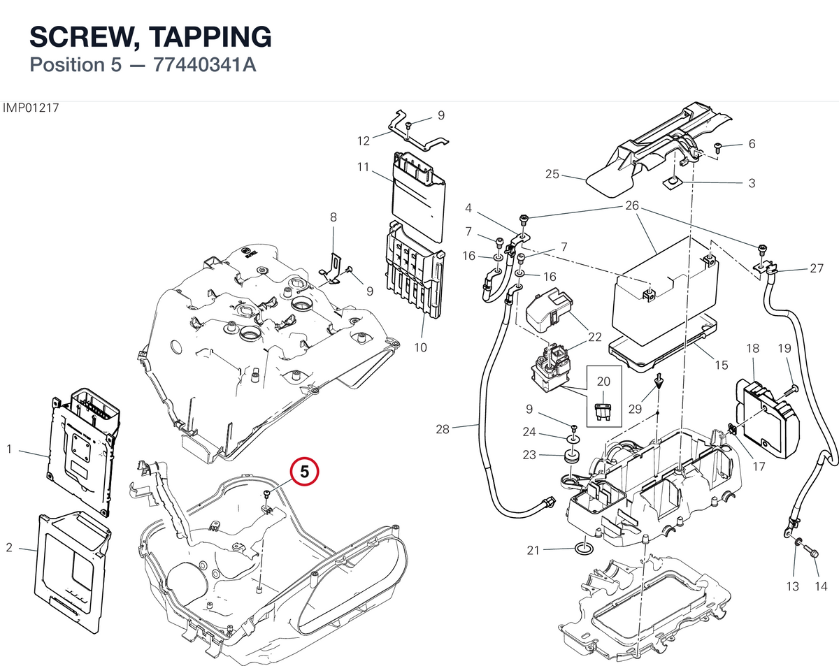 SCREW, TAPPING 77440341A diagram position