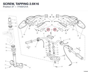 SCREW, TAPPING 2.9X16 77450121A diagram position