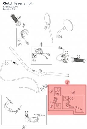 Diagram preview: Clutch lever cmpl. (63502031000)