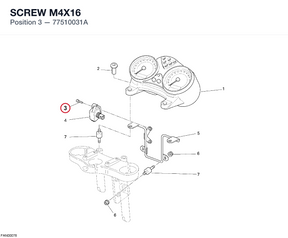 SCREW M4X16 77510031A diagram position