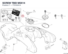SCREW TBEI M5X14 77510041A diagram position