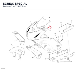 SCREW, SPECIAL 77510071A diagram position