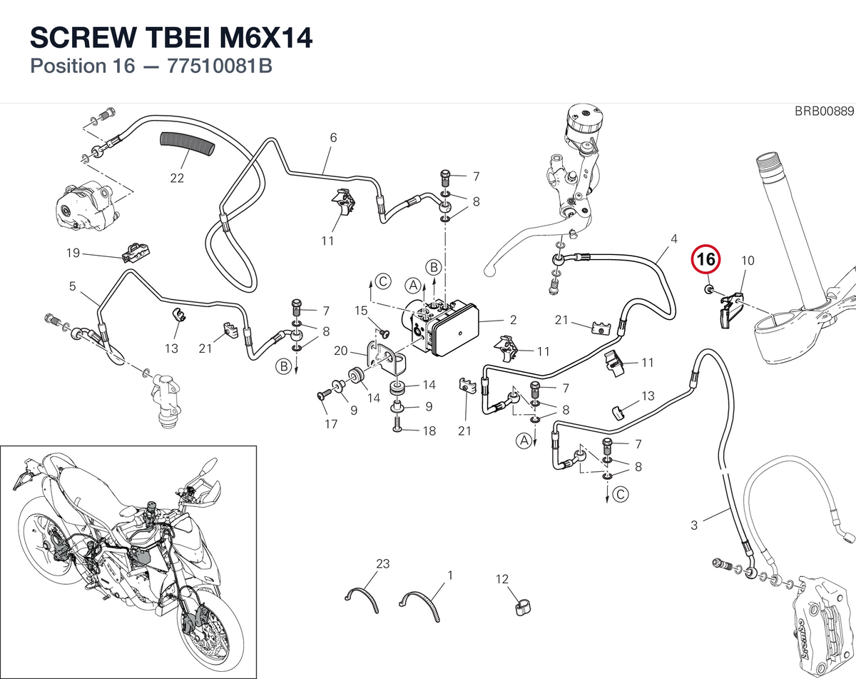 SCREW TBEI M6X14 77510081B diagram position