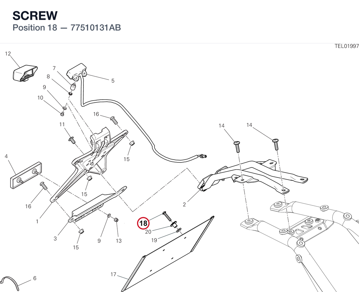 SCREW 77510131AB diagram position