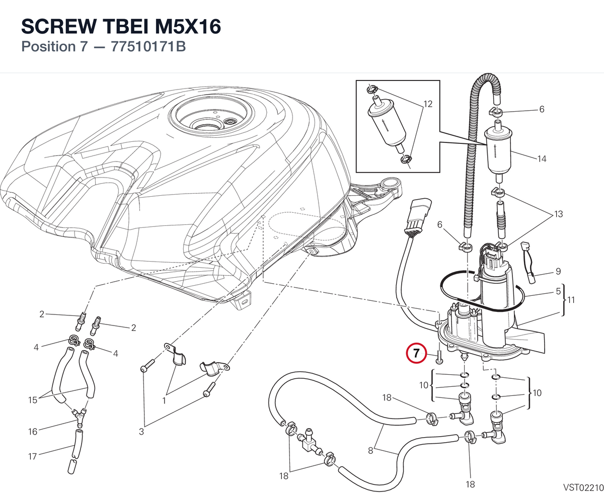 SCREW TBEI M5X16 77510171B diagram position