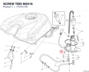 SCREW TBEI M5X16 77510171B diagram position