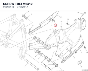 SCREW TBEI M6X12 77510191A diagram position