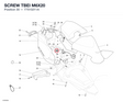 SCREW TBEI M6X20 77510211A diagram position