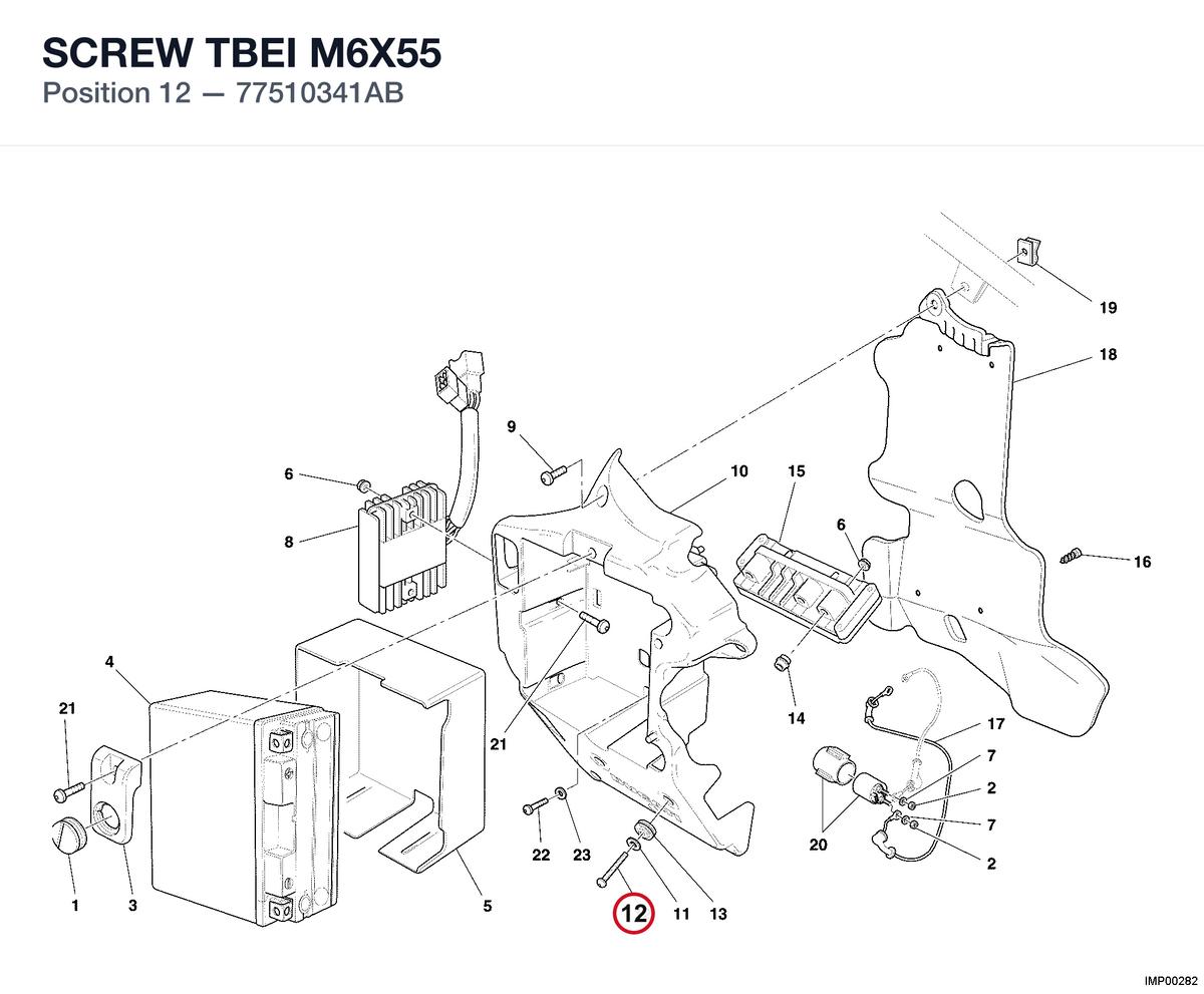 SCREW TBEI M6X55 77510341AB diagram position