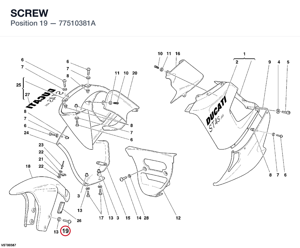 SCREW 77510381A diagram position