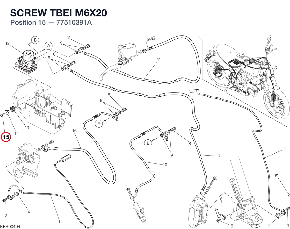 SCREW TBEI M6X20 77510391A diagram position