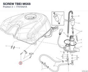 SCREW TBEI M5X8 77510421A diagram position