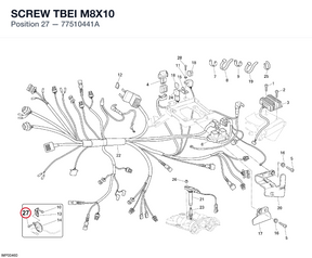 SCREW TBEI M8X10 77510441A diagram position