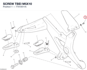 SCREW TBEI M5X10 77510511A diagram position