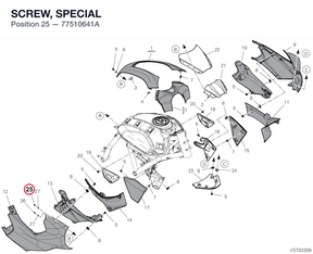 SCREW, SPECIAL 77510641A diagram position
