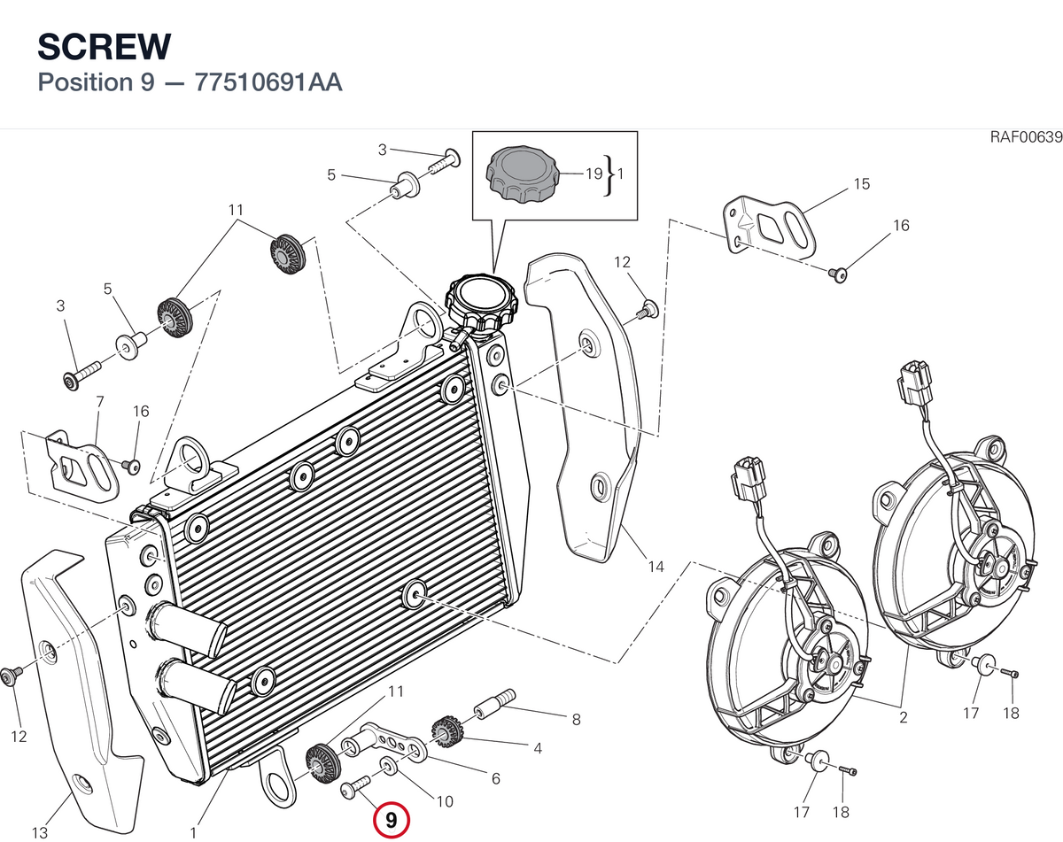 SCREW 77510691AA diagram position