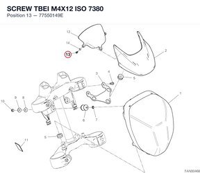 SCREW TBEI M4X12 ISO 7380 77550149E diagram position