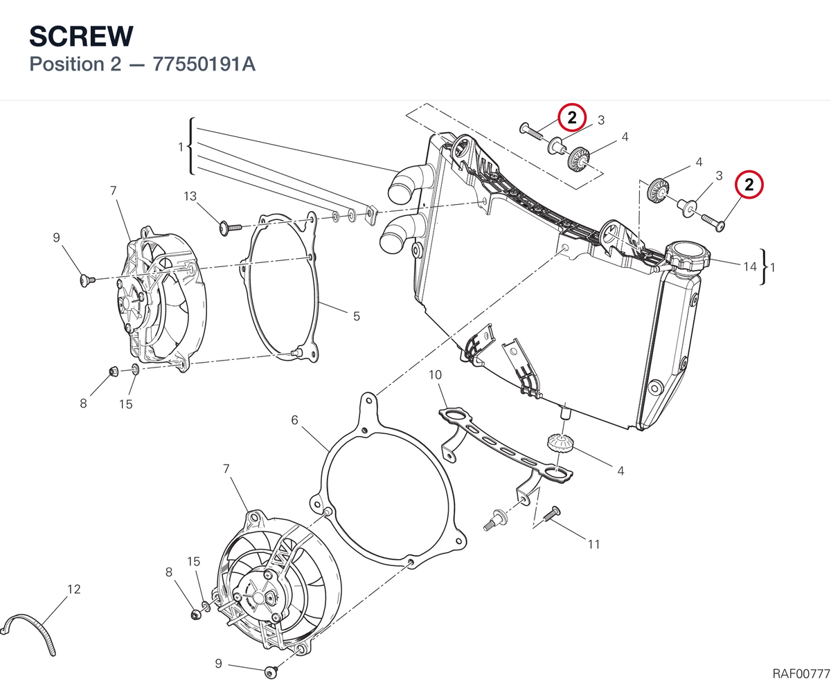 SCREW 77550191A diagram position