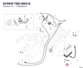 SCREW TBEI M6X10 77550201A diagram position