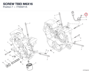 SCREW TBEI M6X16 77550211A diagram position