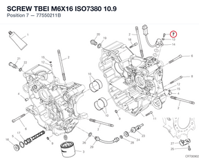 SCREW TBEI M6X16 ISO7380 10.9 77550211B diagram position