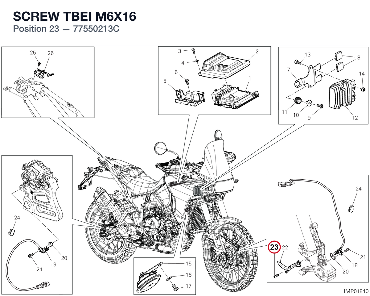 SCREW TBEI M6X16 77550213C diagram position
