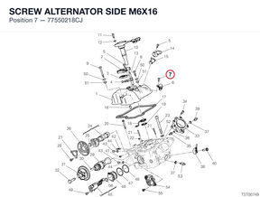SCREW ALTERNATOR SIDE M6X16 77550218CJ diagram position