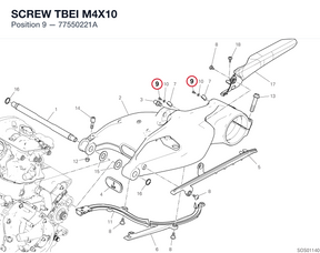 SCREW TBEI M4X10 77550221A diagram position