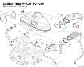 SCREW TBEI M4X20 ISO 7380 77550281A diagram position