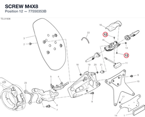 SCREW M4X8 77550353B diagram position