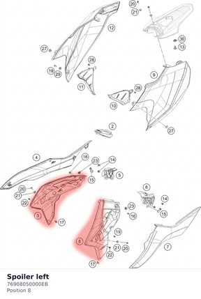 Diagram preview: Spoiler left (76908050000EB)