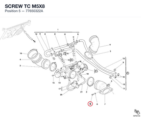 SCREW TC M5X8 77650322A diagram position