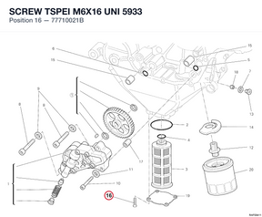 SCREW TSPEI M6X16 UNI 5933 77710021B diagram position