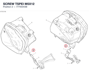 SCREW TSPEI M5X12 77750343B diagram position