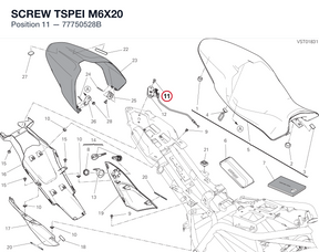SCREW TSPEI M6X20 77750528B diagram position