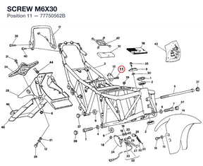 SCREW M6X30 77750562B diagram position