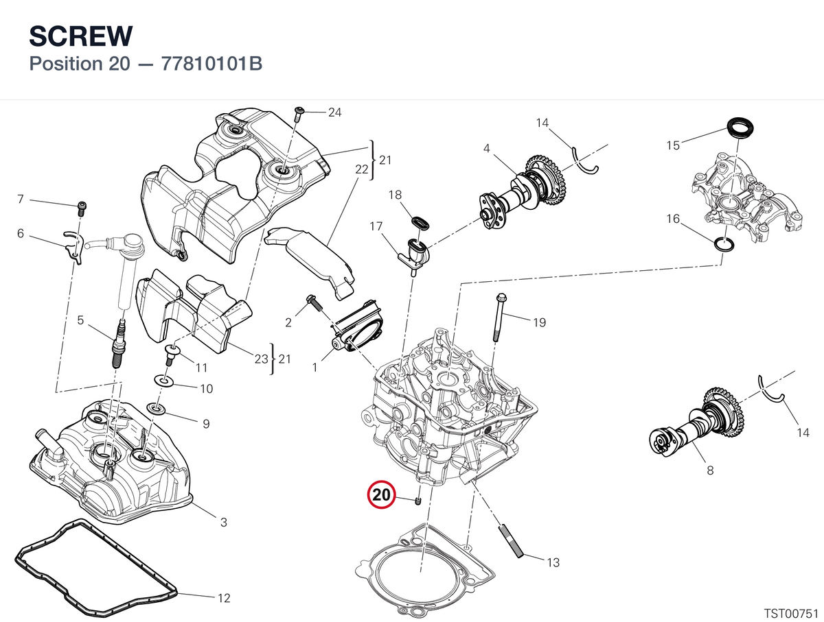 SCREW 77810101B diagram position