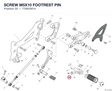 SCREW M5X10 FOOTREST PIN 77850381A diagram position