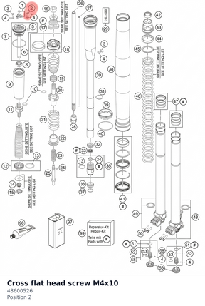 Diagram preview: Cross flat head screw M4x10 (48600526)