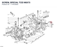 SCREW, SPECIAL TCEI M8X75 77910292A diagram position