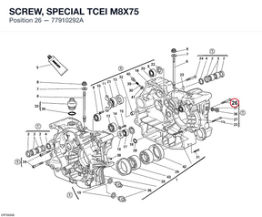 SCREW, SPECIAL TCEI M8X75 77910292A diagram position