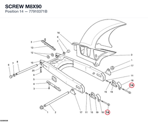 SCREW M8X90 77910371B diagram position