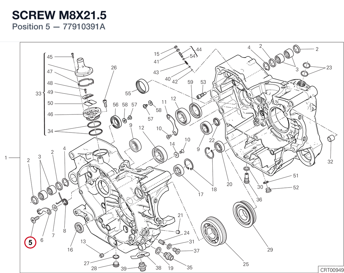 SCREW M8X21.5 77910391A diagram position