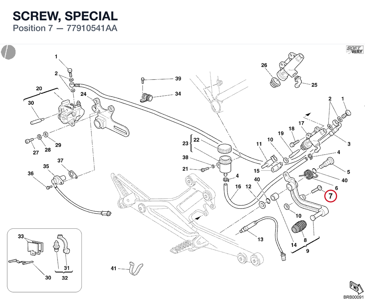 SCREW, SPECIAL 77910541AA diagram position