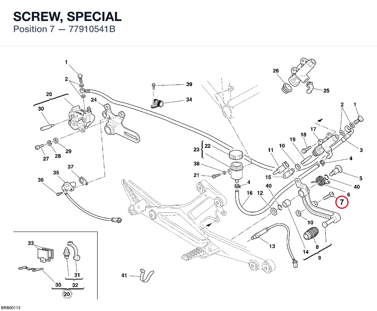SCREW, SPECIAL 77910541B diagram position