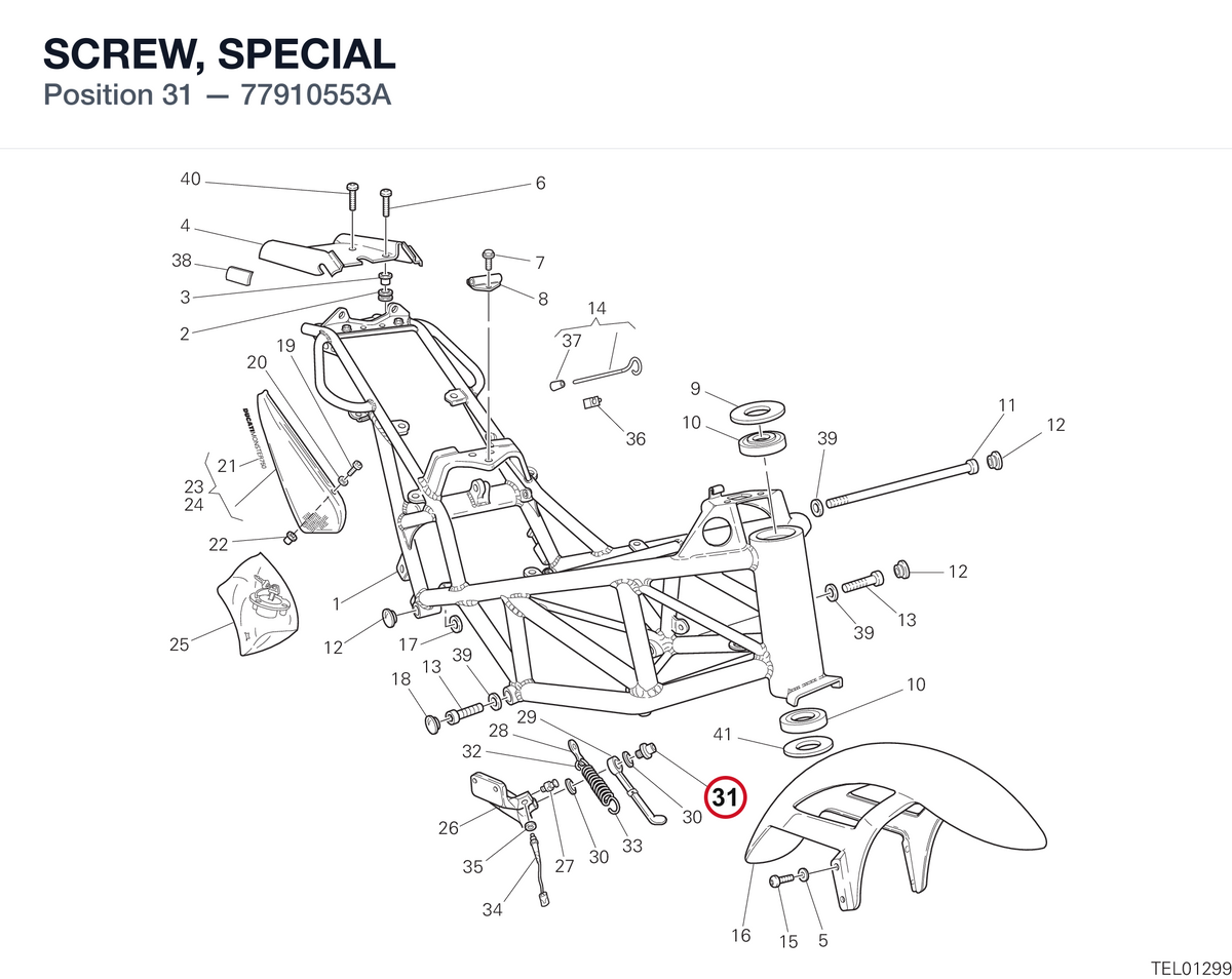 SCREW, SPECIAL 77910553A diagram position